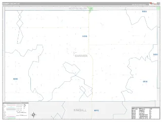 Banner County, NE Classic style ZIP Code wall map
