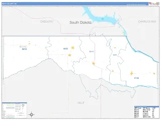 Boyd County, NE Business Reference style ZIP Code wall map