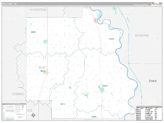 Burt County, NE Classic style ZIP Code wall map