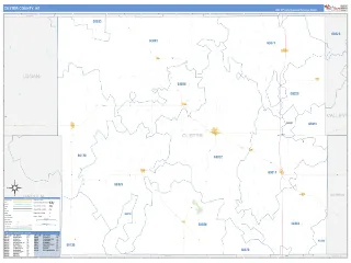 Custer County, NE Business Reference style ZIP Code wall map