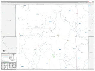 Custer County, NE Classic style ZIP Code wall map