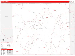 Custer County, NE RedLine style ZIP Code wall map