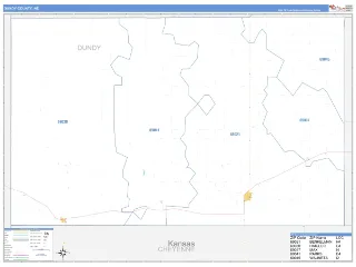 Dundy County, NE Business Reference style ZIP Code wall map