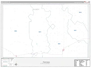 Dundy County, NE Classic style ZIP Code wall map