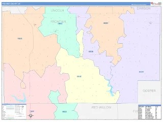 Frontier County, NE ColorCast style ZIP Code wall map