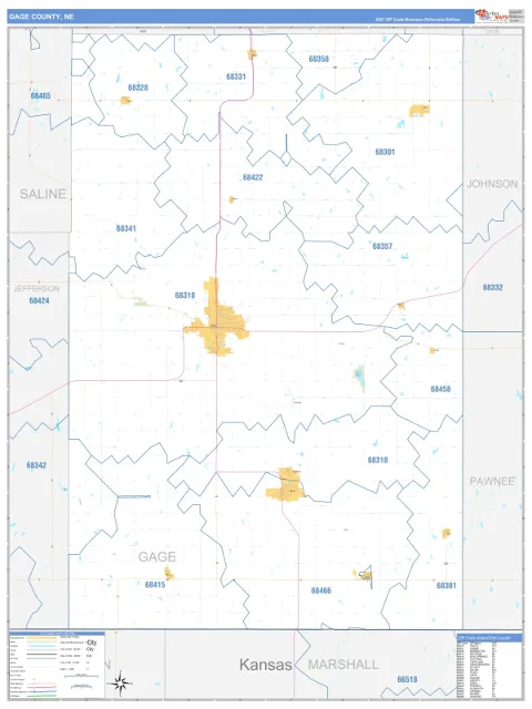 Gage County, NE map