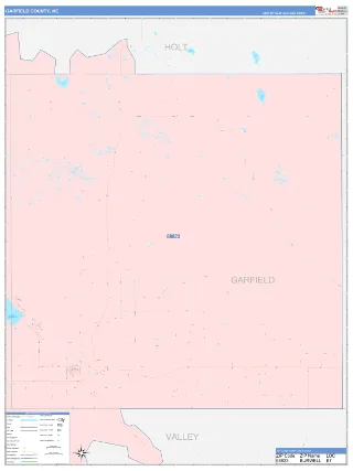Garfield County, NE ColorCast style ZIP Code wall map