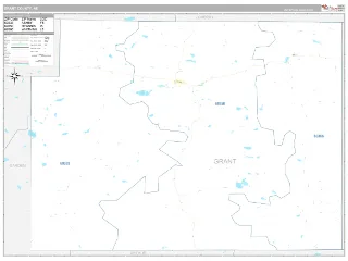 Grant County, NE Classic style ZIP Code wall map