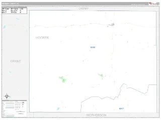 Hooker County, NE Classic style ZIP Code wall map