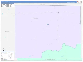 Hooker County, NE ColorCast style ZIP Code wall map