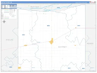 Kearney County, NE Business Reference style ZIP Code wall map