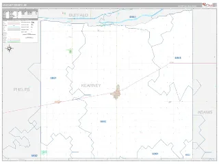 Kearney County, NE Classic style ZIP Code wall map