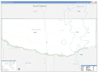 Keya Paha County, NE Business Reference style ZIP Code wall map