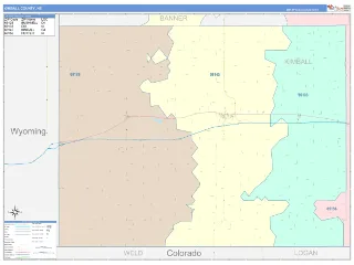 Kimball County, NE ColorCast style ZIP Code wall map