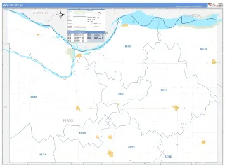Knox County, NE Business Reference style ZIP Code wall map
