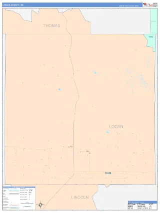 Logan County, NE ColorCast style ZIP Code wall map