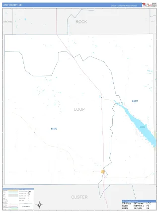 Loup County, NE Business Reference style ZIP Code wall map