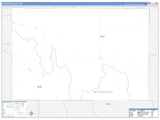 McPherson County, NE Business Reference style ZIP Code wall map