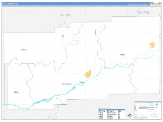 Nance County, NE Business Reference style ZIP Code wall map