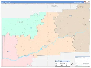 Nance County, NE ColorCast style ZIP Code wall map