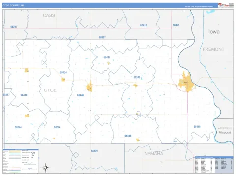 Otoe County, NE map