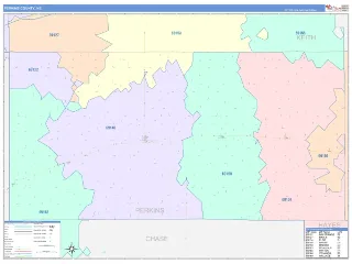 Perkins County, NE ColorCast style ZIP Code wall map