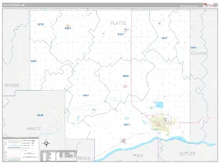 Platte County, NE Classic style ZIP Code wall map