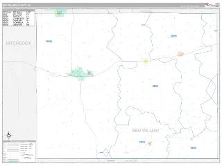 Red Willow County, NE Classic style ZIP Code wall map
