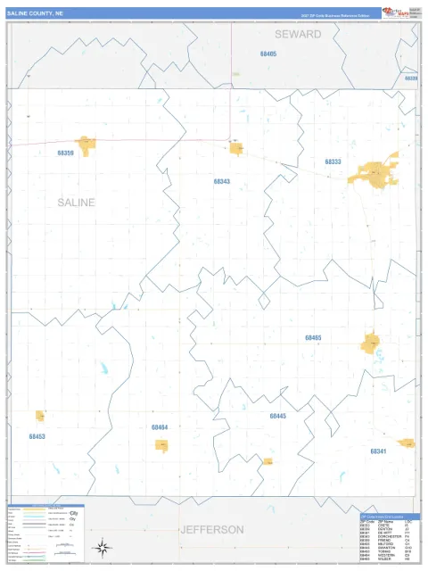 Saline County, NE map