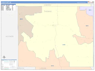 Thomas County, NE ColorCast style ZIP Code wall map