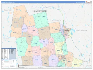 Hillsborough County, NH ColorCast style ZIP Code wall map