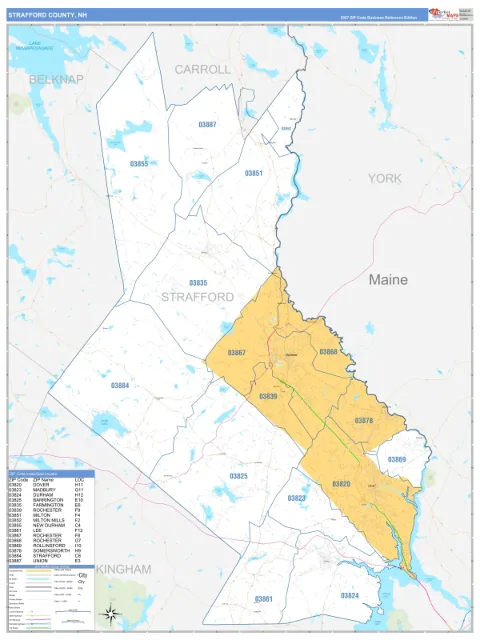 Strafford County, NH map
