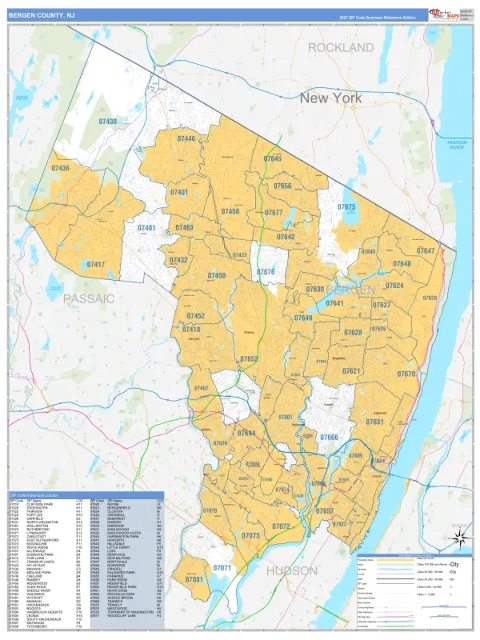 Bergen County, NJ map