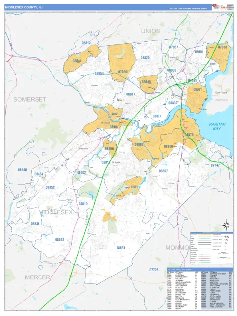Middlesex County, NJ map