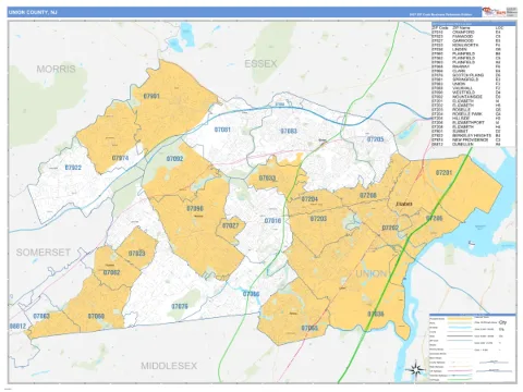 Union County, NJ map