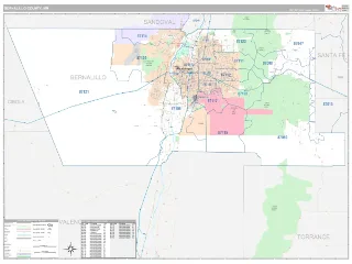 Bernalillo County, NM Classic style ZIP Code wall map