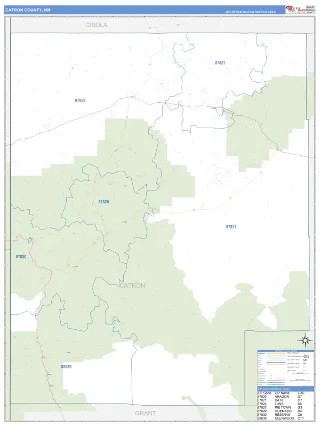 Catron County, NM Business Reference style ZIP Code wall map