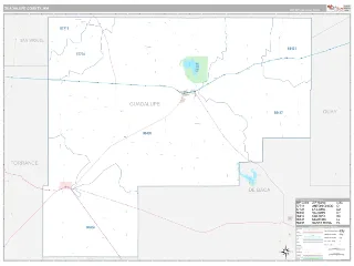 Guadalupe County, NM Classic style ZIP Code wall map