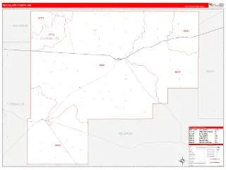 Guadalupe County, NM RedLine style ZIP Code wall map