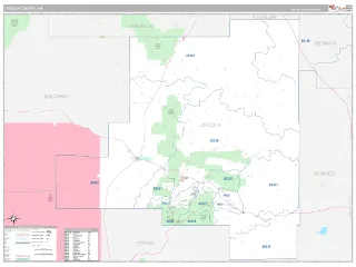Lincoln County, NM Classic style ZIP Code wall map