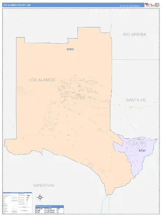 Los Alamos County, NM ColorCast style ZIP Code wall map