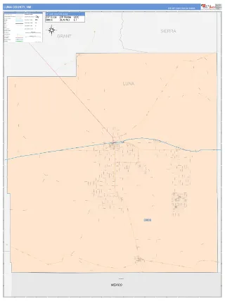 Luna County, NM ColorCast style ZIP Code wall map