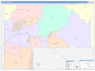 McKinley County, NM ColorCast style ZIP Code wall map