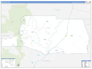 Mora County, NM Business Reference style ZIP Code wall map