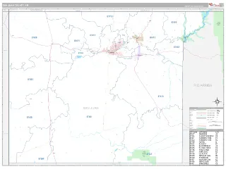 San Juan County, NM Classic style ZIP Code wall map