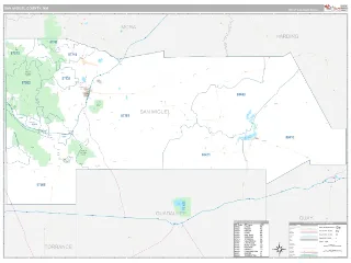 San Miguel County, NM Classic style ZIP Code wall map