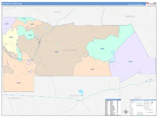 San Miguel County, NM ColorCast style ZIP Code wall map