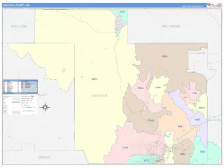 Sandoval County, NM ColorCast style ZIP Code wall map