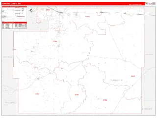 Torrance County, NM RedLine style ZIP Code wall map