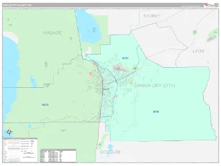 Carson City County, NV Classic style ZIP Code wall map